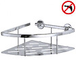 TESA - Aluxx Panier d'angle avec plateau en aluminium chromé inoxydable, pose facile sans perçage (40203-00000-00) - vignette