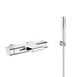GROHE - Grohtherm 2000 Set mitigeur thermostatique bain/douche + Douchette 1 jet + Flexible et support mural, Chrome (34174001-Euphoria) - vignette