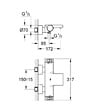 GROHE - Grohtherm 2000 Set mitigeur thermostatique bain/douche + Douchette 1 jet + Flexible et support mural, Chrome (34174001-Euphoria) - vignette
