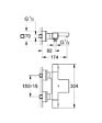 GROHE - Set bain/douche mitigeur thermostatique Grohtherm Cube + Douchette Euphoria 1 jet avec support mural (34497000-CUBESTICK) - vignette