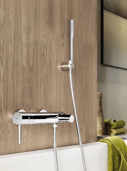 GROHE - Essence Mitigeur monocommande 1/2" bain/douche + Douchette 1 jet, Chrome (G-33628001) - large