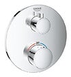 GROHE - Grohtherm Set de douche encastré avec mitigeur thermostatique, douche de tête 250mm + Douchette avec support mural, Chrome - vignette