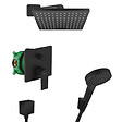 HANSGROHE - Vernis Shape Set de douche tout en 1 avec Douche de tête 230 + Douchette à main 2 jets, Noir mat - vignette