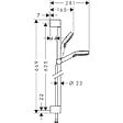 HANSGROHE - Set de douche Mitigeur Logis + Douchette 2 jets + Barre 65 cm + Flexible, Chrome (71600000-CROMETTA) - vignette