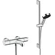 HANSGROHE - Hansgrohe Ecostat Set Mitigeur Thermostatique bain/douche + Douchette à main XXL 105mm 3 jets, flexible douche 160cm, barre 65cm - vignette