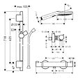 HANSGROHE - Set de douche Mitigeur Ecostat Comfort + Barre Unica 65 cm + Douchette 3 jets Raindance 120 Select E, Noir mat - vignette
