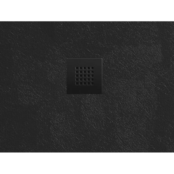 SWISS AQUA TECHNOLOGIES - Swiss Aqua Technologies B-Way Receveur de douche rectangulaire 100x80cm avec siphon, en marbre coulé, Noir (SATALEK10080) - large