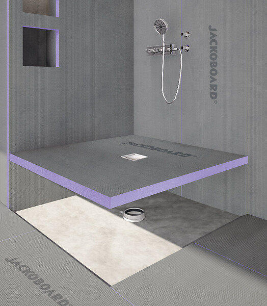 JACKON - Receveur de douche à carreler Aqua Centré 900x900x40mm siphon vertical offert (4512087 + 4512008) - large