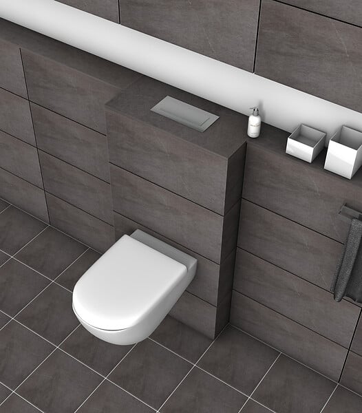 GROHE - Pack WC Bâti autoportant + Cuvette SAT sans bride, fixations cachées + Plaque blanche + Set habillage (ProjectSATrimless-4-sabo) - large