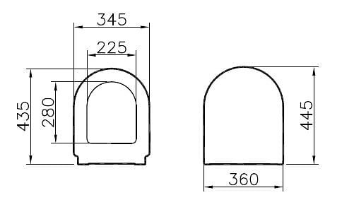 VITRA - S50 Cuvette avec bride + Abattant avec frein de chute Duroplast - large