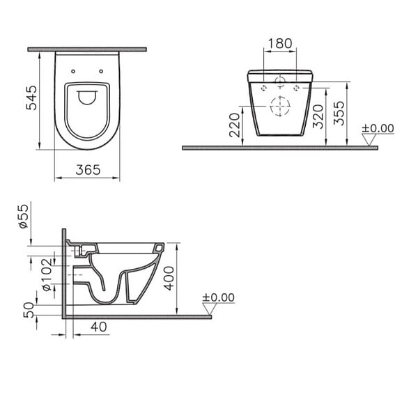 VITRA - S50 Cuvette avec bride + Abattant avec frein de chute Duroplast - large