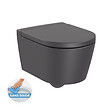 ROCA - Inspira Ensemble Cuvette suspendue compacte sans bride + Abattant soft close, Onyx (SetInspiraOnyx) - vignette