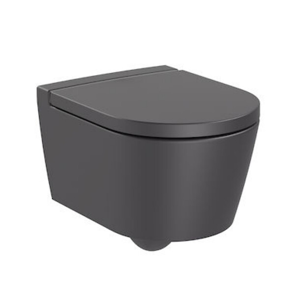 ROCA - Inspira Ensemble Cuvette suspendue compacte sans bride + Abattant soft close, Onyx (SetInspiraOnyx) - large