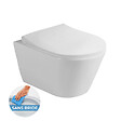 LUCCO - Avva Cuvette suspendue sans bride avec abattant frein de chute, Blanc (Avvarimless) - vignette
