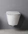 LUCCO - Avva Cuvette suspendue sans bride avec abattant frein de chute, Blanc (Avvarimless) - vignette