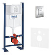 GROHE - Pack WC Bâti autoportant Rapid SL avec Plaque Skate Cosmopolitan chromée et Set d'isolation phonique (39145000-1) - vignette