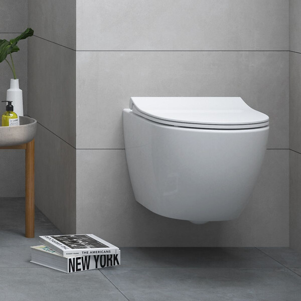 VITRA - SENTO Cuvette compacte 49,5 cm avec fixations invisibles + abattant ultra-fin softclose (SentoCompact) - large