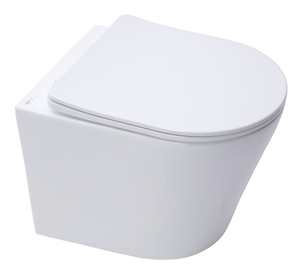 GROHE - Pack WC Bâti-support autoportant + WC suspendu sans bride SAT + Abattant frein de chute + Plaque Blanc + Set d'habillage - large