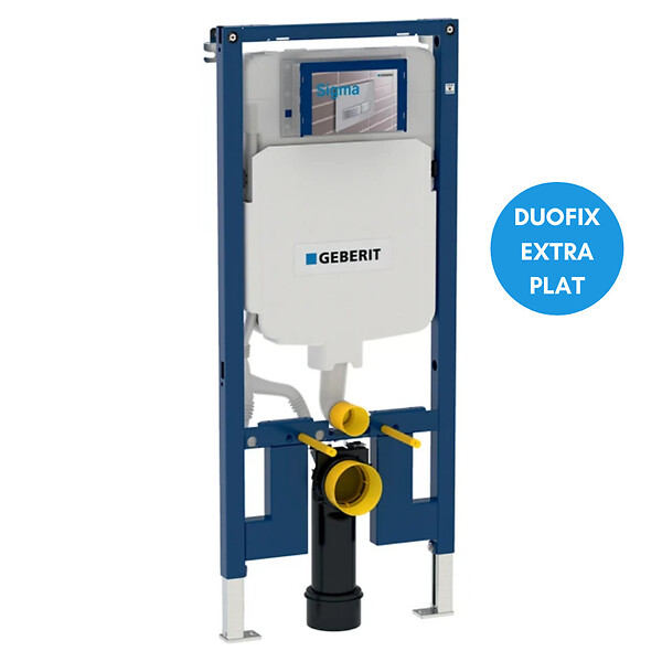 GEBERIT - Duofix Pack Bâti-support extra-plat 114 cm UP720, gain de place + Plaque double touche SIGMA 01 blanche (111.796.00.1-B) - large
