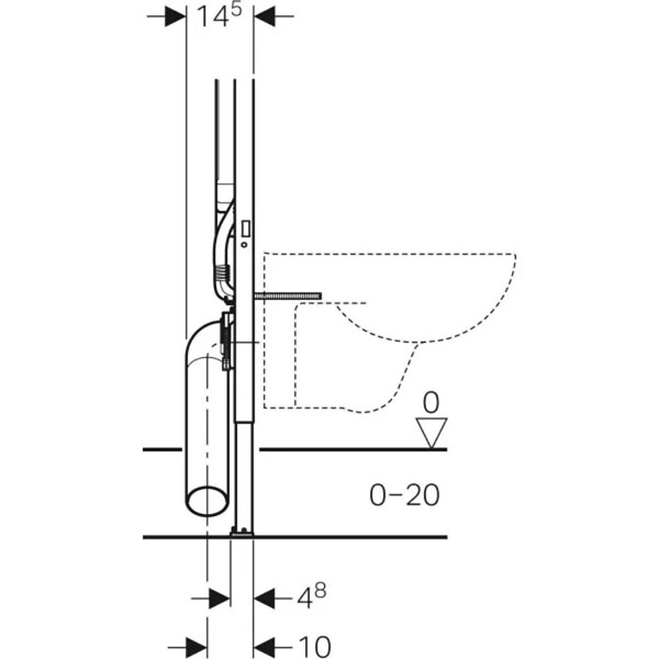 GEBERIT - Duofix Pack Bâti-support extra-plat 114 cm UP720, gain de place + Plaque double touche SIGMA 01 blanche (111.796.00.1-B) - large