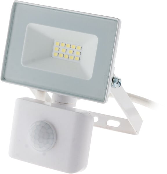 ZENITECH - Projecteur LED 900lm IP44 Blanc - Détecteur de mouvement - large