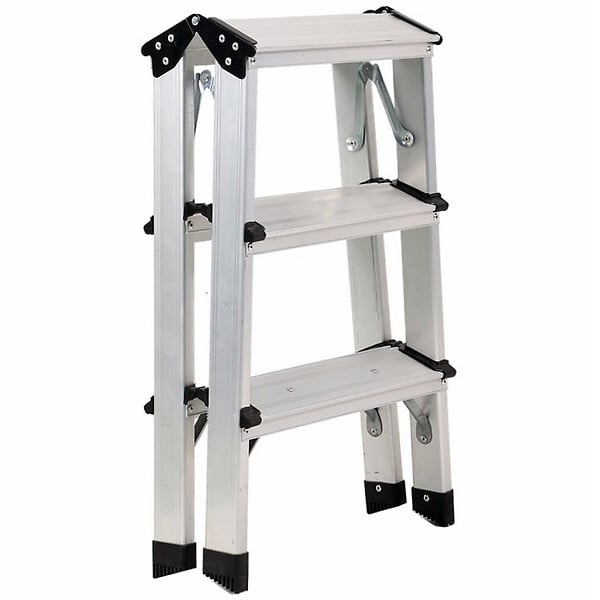GT MARKET - Escabeau pliable 3 marches en aluminium - large