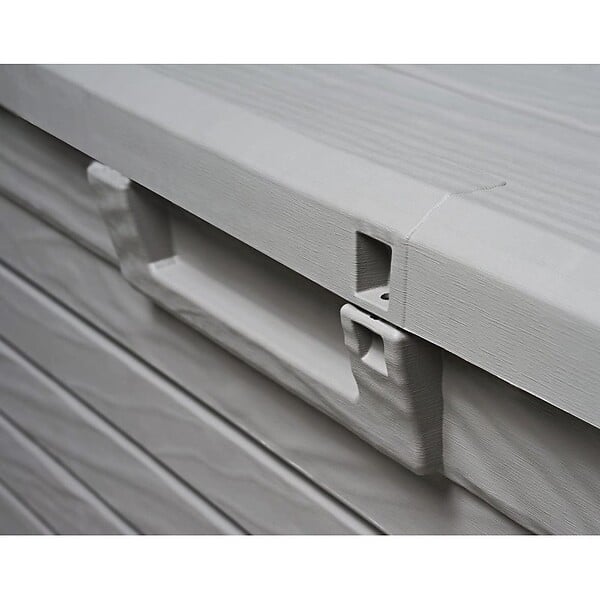TOOMAX - Coffre de Jardin Résine 550 Litres GRIS Effet bois FLORIDA 147 x 72 x 60 cm Haute résistance UV TOOMAX - large