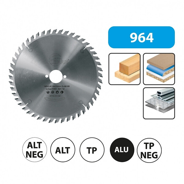 LEMAN - Lame carbure Bois Leman - pour scie circulaire portative - Ø 160mm - 24 dents - large