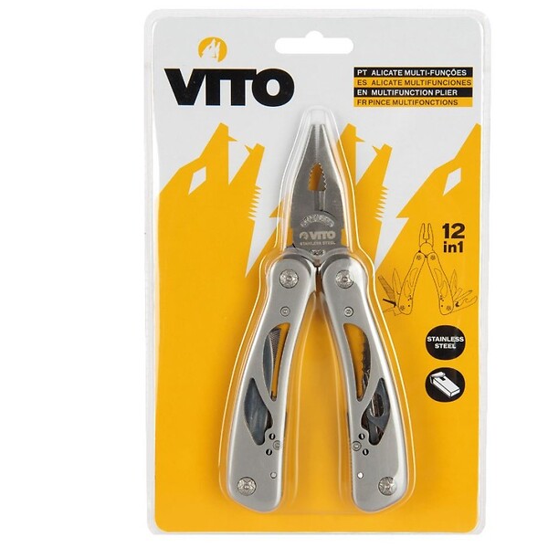 VITO - Pince multifonction 13 en1 INOX avec Pochette de rangement VITO - large