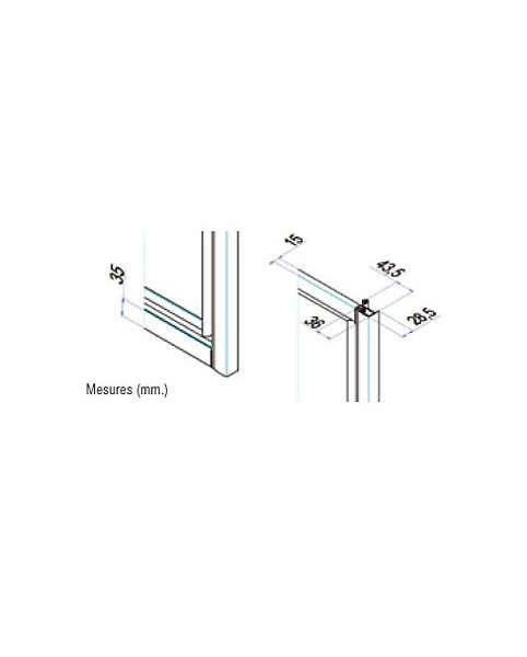 LEMAN - Jeu de 2 fers profilés acier Ht.40 mm N°125 Leman - large