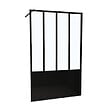 KINDFORD - Paroi douche italienne Verre sérigraphié Noir 120x190cm - vignette
