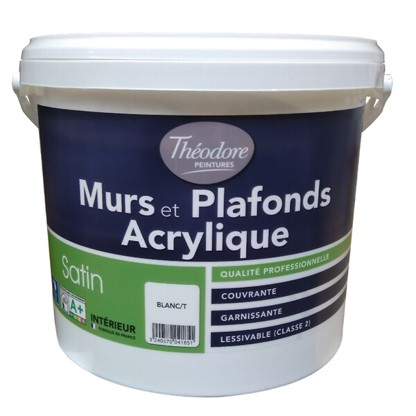 THEODORE PEINTURES - Peinture blanche acryl velours monocouche 2,5L - large