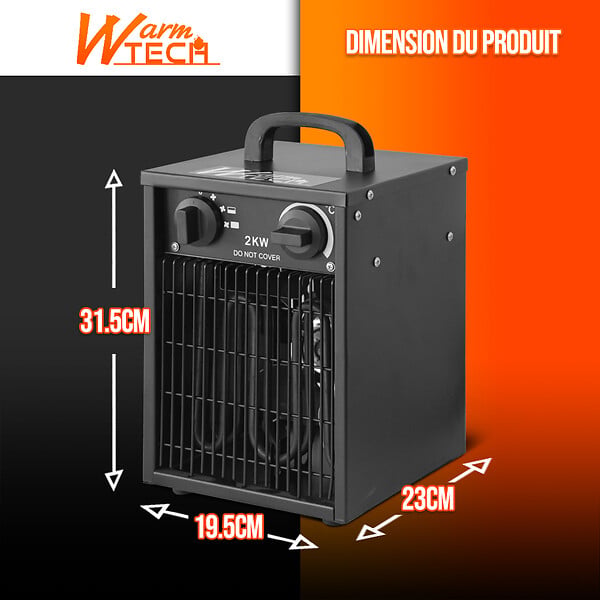 WARM TECH - Chauffage d atelier 2000W avec thermostat - large