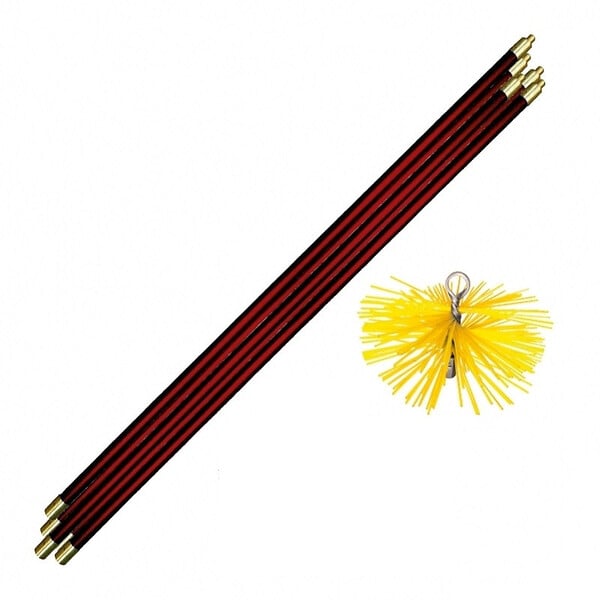 LEMAN - Kit de ramonage 7 m avec hérisson nylon ø 200mm Leman - large