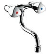 DELABIE - Mélangeur d'évier Delabie MM1/2 entraxe 110 mm L.120 laiton chromé tête à clapet Long-Life bec orientable garantie 10 ans - vignette