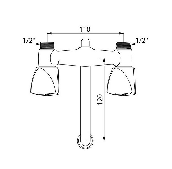 DELABIE - Mélangeur d'évier Delabie MM1/2 entraxe 110 mm L.120 laiton chromé tête à clapet Long-Life bec orientable garantie 10 ans - large