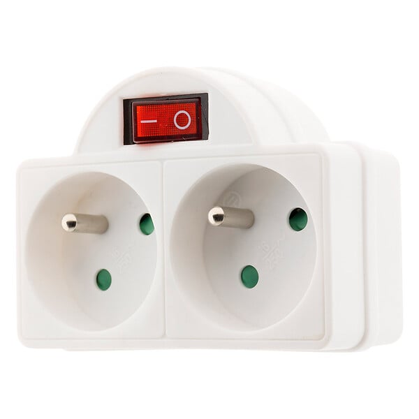 ZENITECH - Multiprise biplite 16A + interrupteur façade - Blanc - Zenitech - large