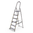 HOSTRÃ–M - Escabeau 6 marches DURA pliable, marchepied léger en aluminium, hauteur plateforme 119cm, pieds antidérapants, charge 150kg, garantie 5 ans Hoström - vignette