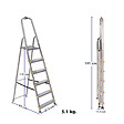 HOSTRÃ–M - Escabeau 6 marches DURA pliable, marchepied léger en aluminium, hauteur plateforme 119cm, pieds antidérapants, charge 150kg, garantie 5 ans Hoström - vignette