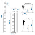 HOSTRÃ–M - Echelle transformable 2 plans StablePro 2x13 marches aluminium extensible coulissante, 3 positions, hauteur travail max 6,55m, garantie 5 ans, Hostrom - vignette