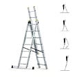 HOSTRÃ–M - Echelle transformable 3 plans StablePro 3x7 marches aluminium extensible coulissante, 6 positions, hauteur travail max 5,00m, garantie 5 ans, Hostrom - vignette