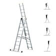 HOSTRÃ–M - Echelle transformable 3 plans StablePro 3x9 marches aluminium extensible coulissante, 6 positions, hauteur travail max 6,10m, garantie 5 ans, Hostrom - vignette