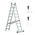 HOSTRÃ–M - Echelle transformable 2 plans StablePro 2x9 marches aluminium extensible coulissante, 3 positions, hauteur travail max 5,02m, garantie 5 ans, Hostrom - vignette