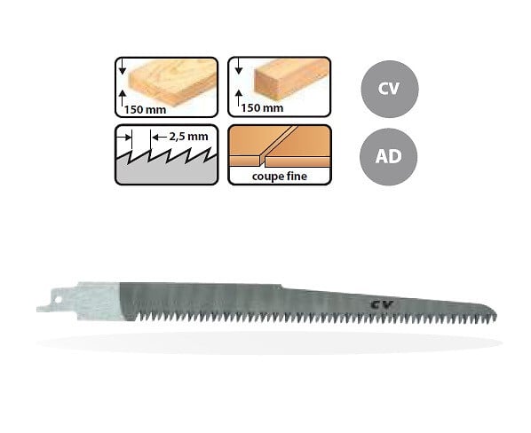 LEMAN - 5 Lame de scie Sabre / 210mm Pas 2,5mm Denture Speciale Menuiserie Leman - large