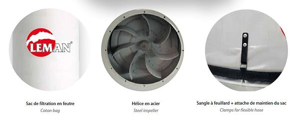 LEMAN - Aspirateur à copeaux de bois LEMAN ASP302 - 300L 230V - 2200W - large