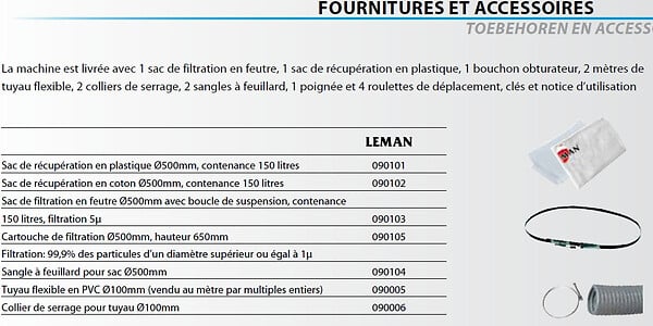 LEMAN - Aspirateur à bois 150 litres LEMAN ASP152 - large