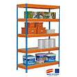 SIMON RACK - SimonRack - Etagère de rangement 2000x1200x450mm bleu/orange/bois charge 300 Kg - Bricoforte 1204-5 Chipboard8435104938584 Simon Rack - vignette