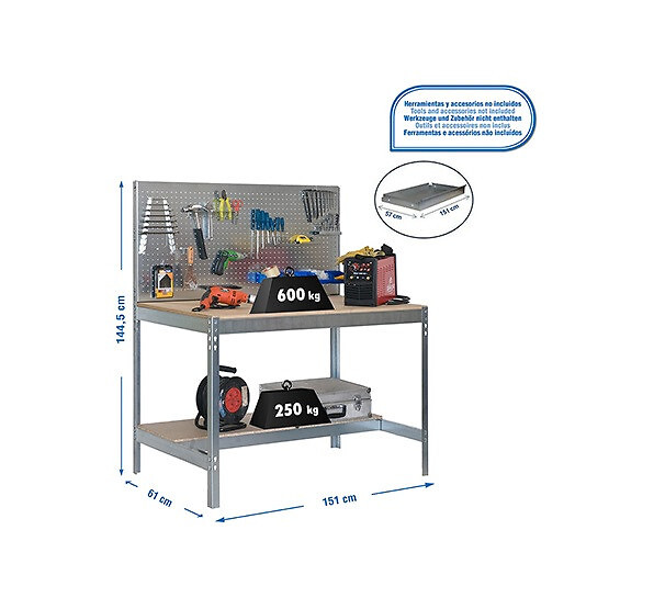 SIMON RACK - SimonRack - Etabli galvanisé 1445x1510x610 mm Charge 600 Kg - SIMONWORK BT2 1500 GALVA SIMONRACK - large