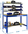 SIMON RACK - SimonRack - Kit Etabli 1440x900x600mm Charge 400Kg -  SIMONWORK BT-1 900 BLEU/BOIS Simon Rack - vignette