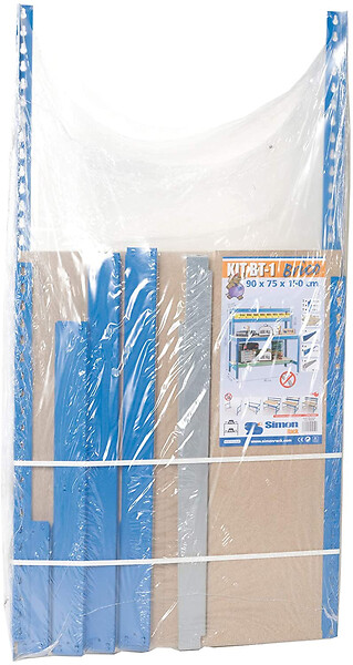 SIMON RACK - SimonRack - Kit Etabli 1440x900x600mm Charge 400Kg -  SIMONWORK BT-1 900 BLEU/BOIS Simon Rack - large